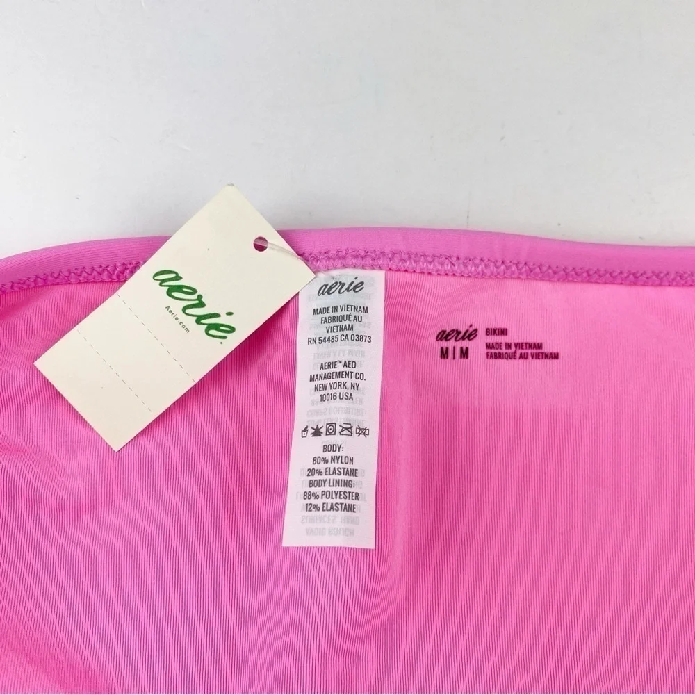 Aerie Full Coverage Classic Bikini Bottom Pink Size M NWT